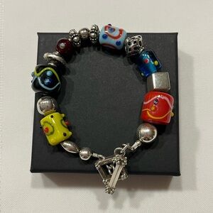 SILPADA Sterling silver bracelet with Lampwork glass beads